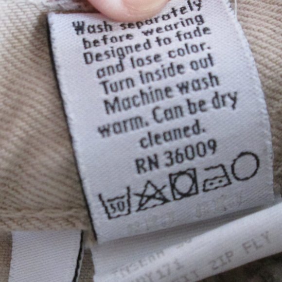 Calvin Klein Vintage 36 x 30 Tan Denim Jeans 100% Cotton Pre-worn Good C… - Picture 6 of 7